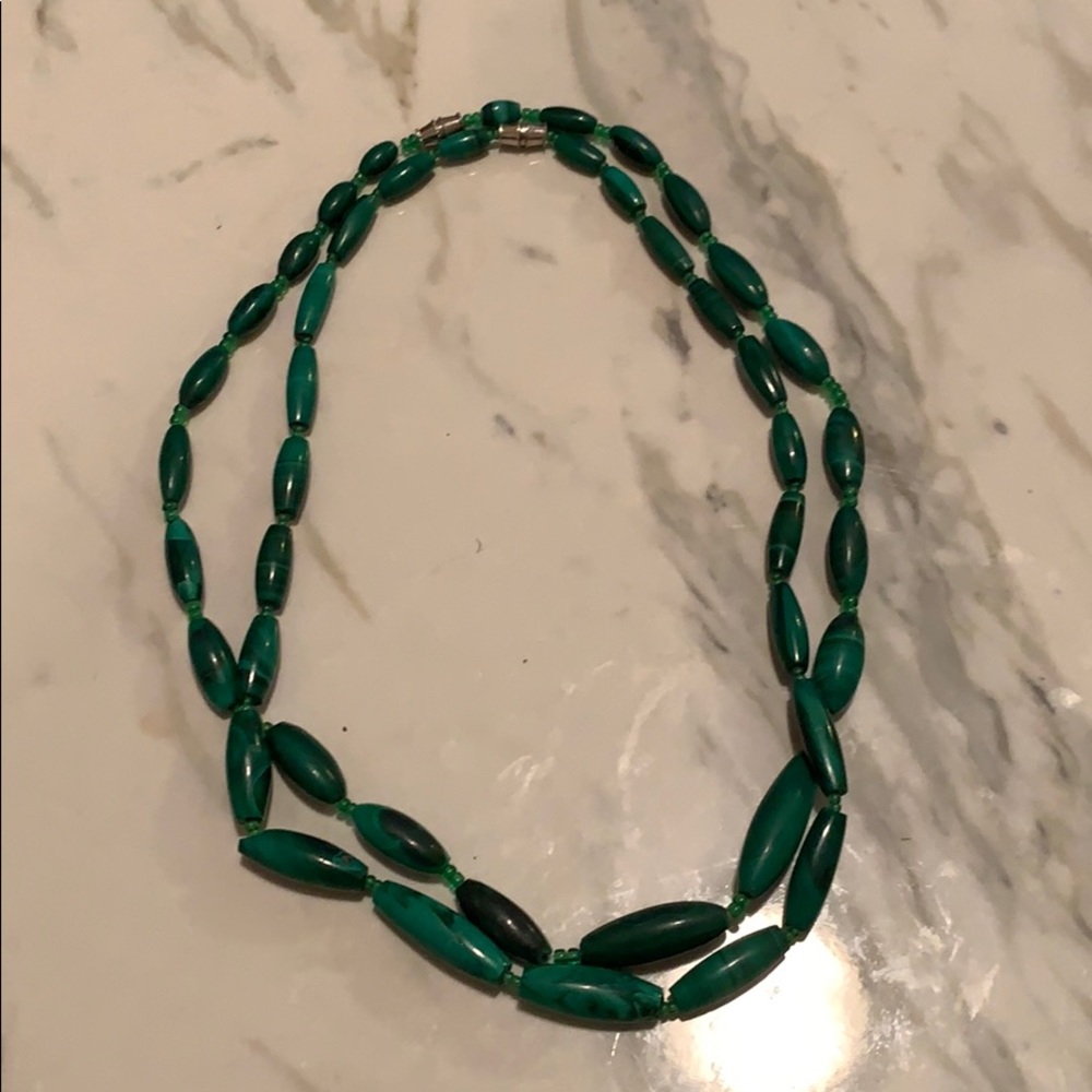Vintage Green beaded double necklace